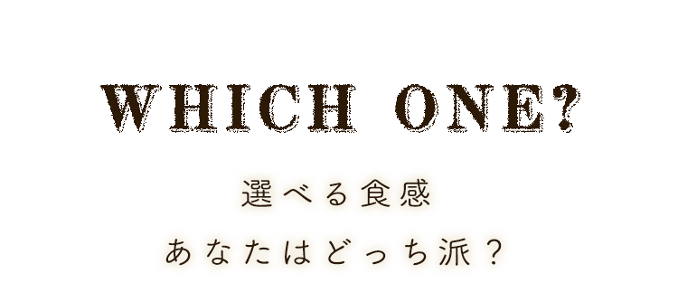 WHICH ONE 選べる食感 あなたはどっち派?